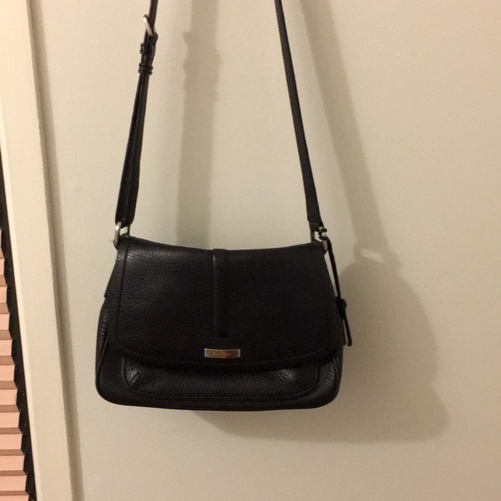 Small Cole Haan leather saddle crossbody bag